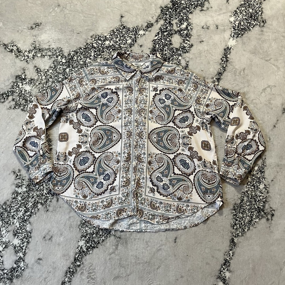 Splendid‎ Shirt Womens Size XS Mackenzie Paisley Print Blouse Button Up